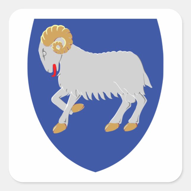 Faroe Islands Coat of Arms Square Sticker (Front)