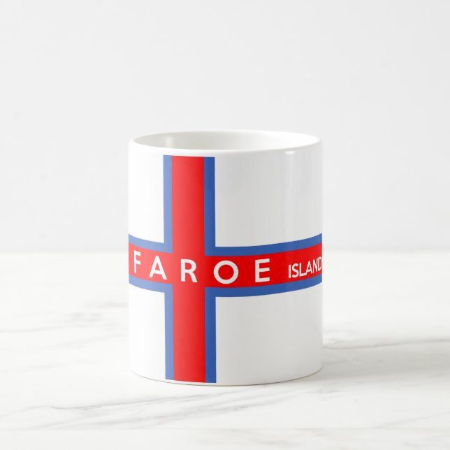 faroe islands country flag text name coffee mug (Center)