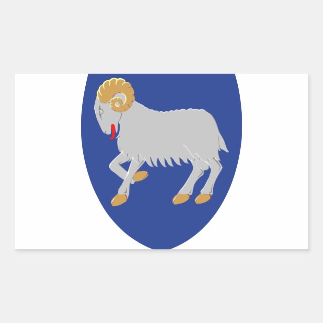 Faroe Islands (Denmark) Coat of Arms Rectangular Sticker (Front)