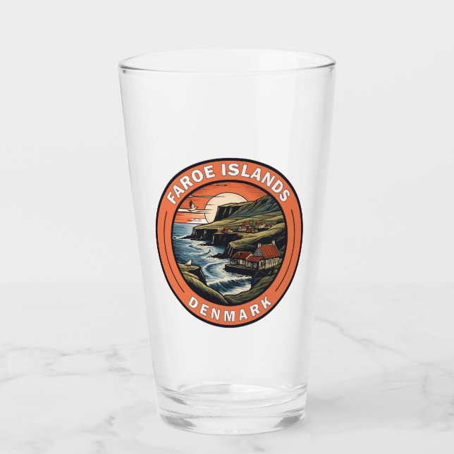 Faroe Islands Denmark Travel Art Badge Glass (Front)