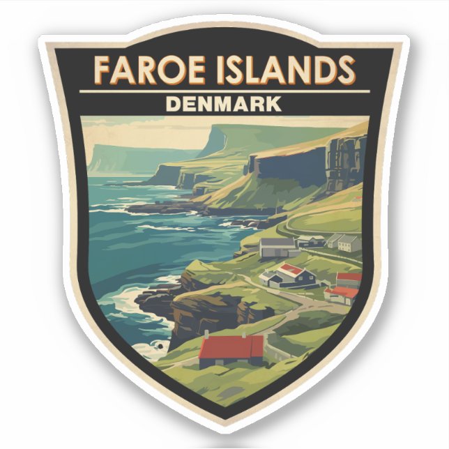 Faroe Islands Denmark Travel Art Vintage (Front)