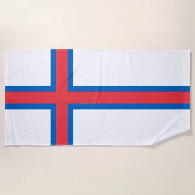 Faroe Islands Flag Beach Towel (Front)