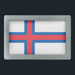Faroe Islands Flag Belt Buckle<br><div class="desc">Patriotic flag of Faroe Islands.</div>