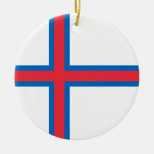 Faroe Islands Flag Ceramic Ornament