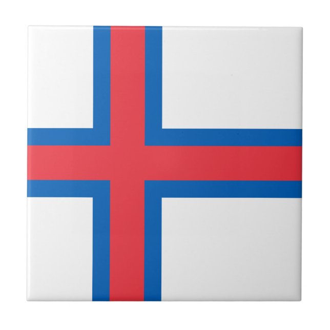 Faroe Islands Flag Ceramic Tile (Front)