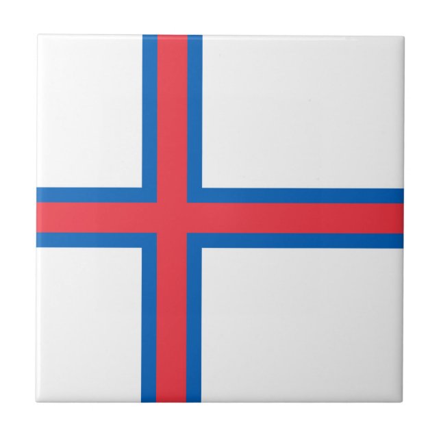 Faroe Islands flag Ceramic Tile (Front)