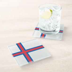 Faroe Islands flag Glass Coaster