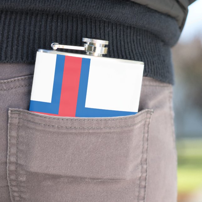 Faroe Islands flag Hip Flask (In Situ)