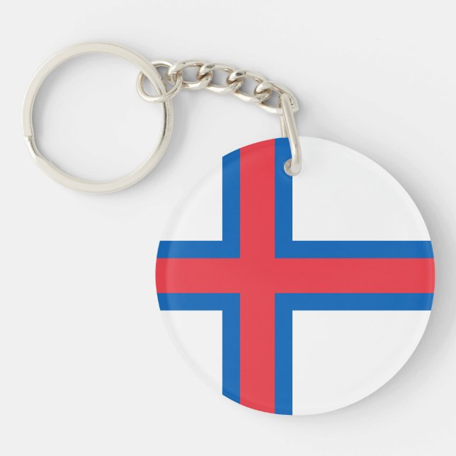 Faroe Islands Flag Key Ring (Front)