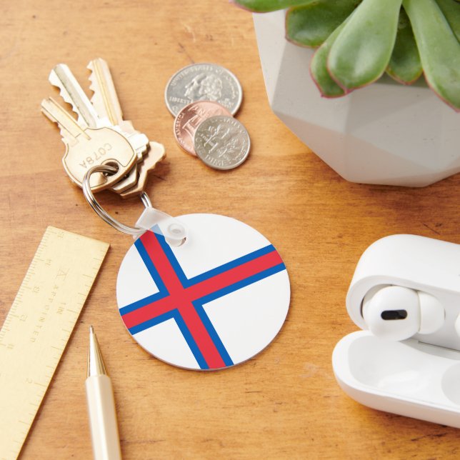 Faroe Islands flag Key Ring (Desk)