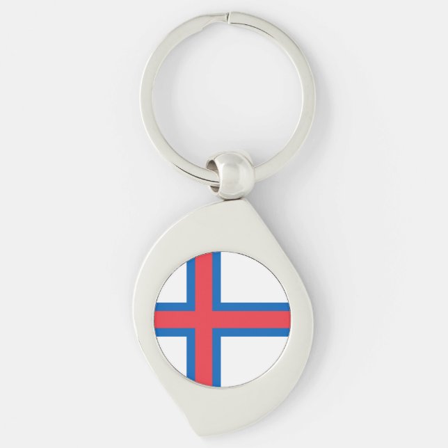 Faroe Islands Flag Key Ring (Front)