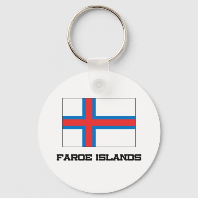 Faroe Islands Flag Key Ring (Front)