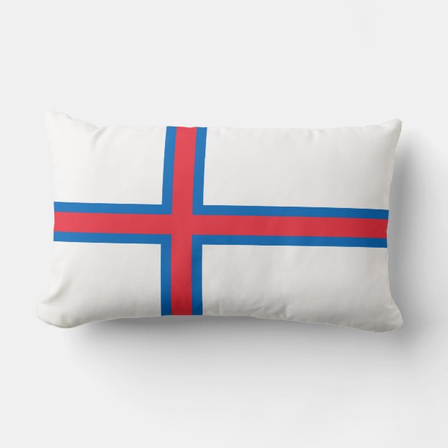 Faroe Islands Flag Lumbar Cushion (Front)