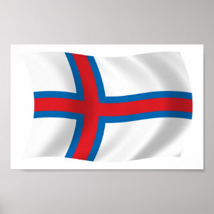 Faroe Islands Flag Poster Print