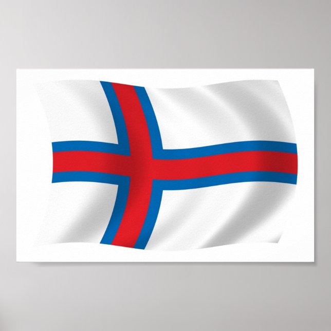 Faroe Islands Flag Poster Print (Front)