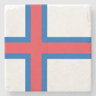Faroe Islands Flag Stone Coaster