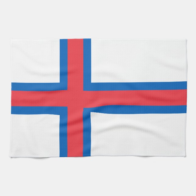 Faroe Islands Flag Tea Towel (Horizontal)