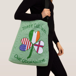 Faroe Islands Ireland USA Shamrock Personalised Crossbody Bag