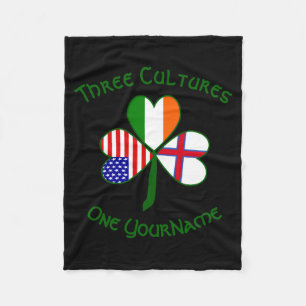 Faroe Islands Ireland Usa Shamrock Personalized T Fleece Blanket