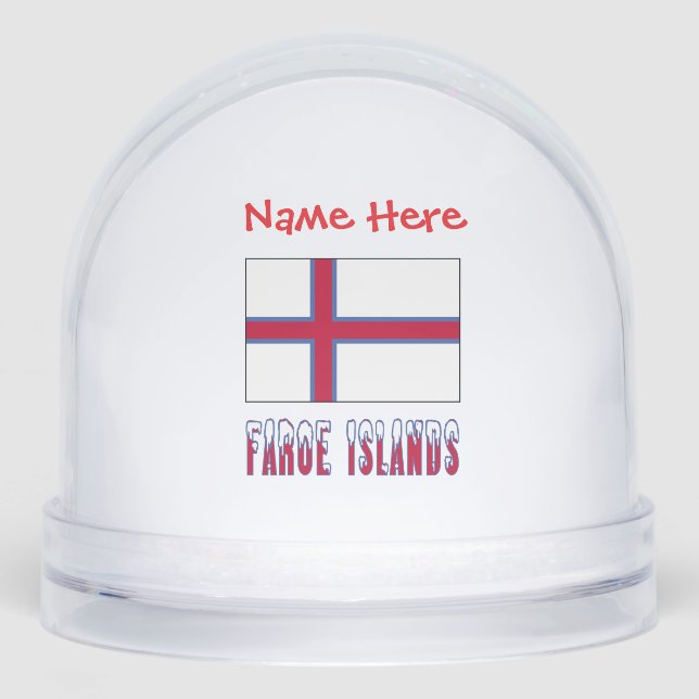 Faroe Islands Islander Flag Red Personalised  Snowglobe (Front)