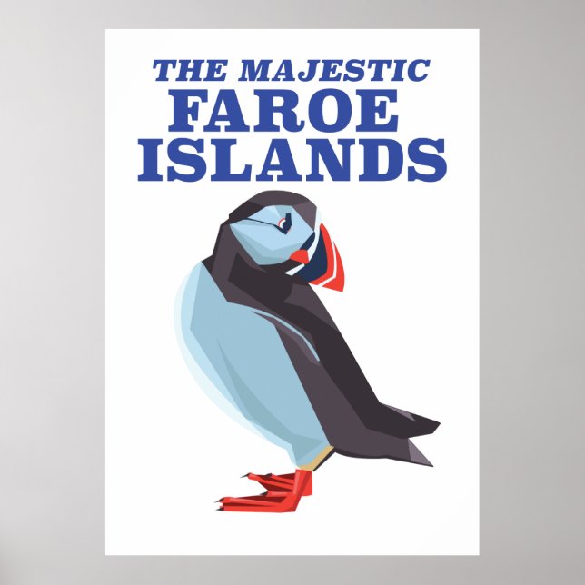 Faroe Islands Puffin bird Poster (Front)