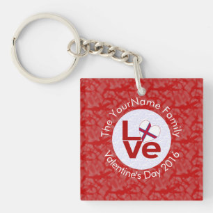 Faroe Islands Red LOVE Flag Personalised  Key Ring