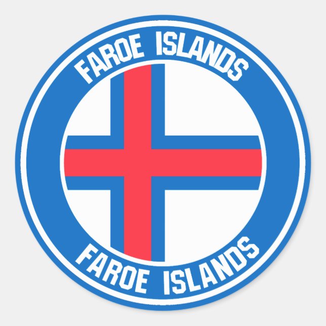 Faroe Islands Round Emblem Classic Round Sticker (Front)