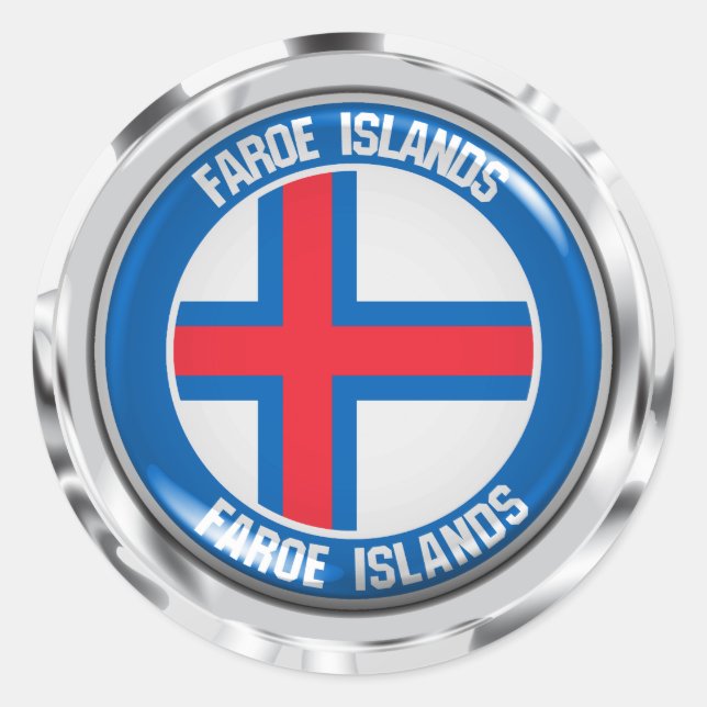 Faroe Islands Round Emblem Classic Round Sticker (Front)