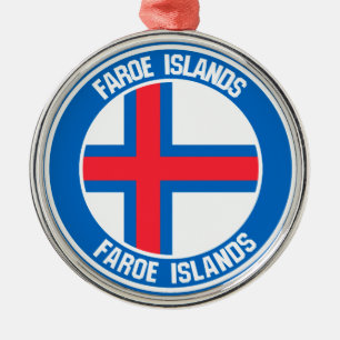 Faroe Islands Round Emblem Metal Ornament