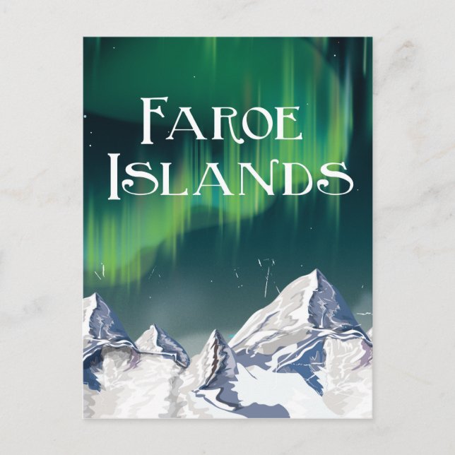 Faroe Islands Travel Poster Postcard (Front)