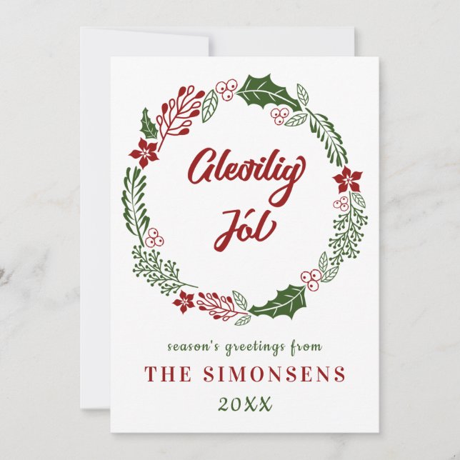 Faroese Merry Christmas, Custom Holiday Card (Front)