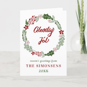 Faroese Merry Christmas, Gleðilig Jól, Custom Holiday Card