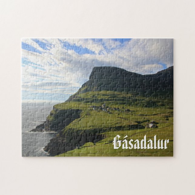 Faroese Village of Gásadalur: Puzzle (Horizontal)