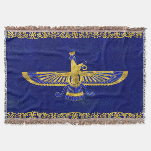 Farohar - faravahar -Fravashi Throw Blanket