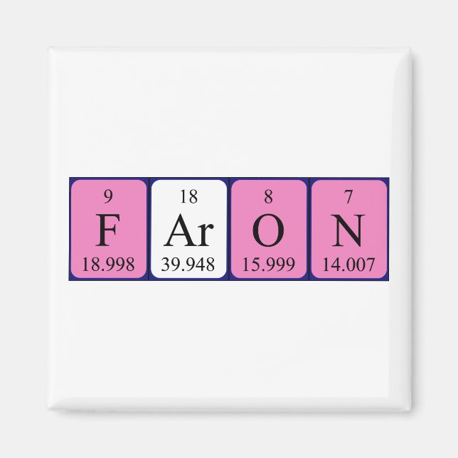Faron periodic table name magnet (Front)