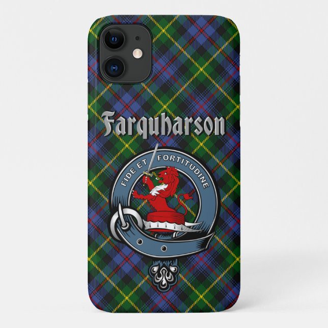 Farquharson Clan Badge & Tartan Phone Case (Back)