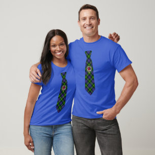 Farquharson Scottish Badge & Tartan Necktie  T-Shirt