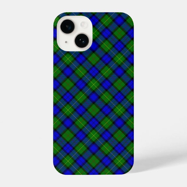 Farquharson tartan blue green plaid iPhone case (Back)