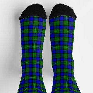 Farquharson tartan blue green plaid socks