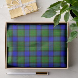 Farquharson tartan blue green plaid tissue paper
