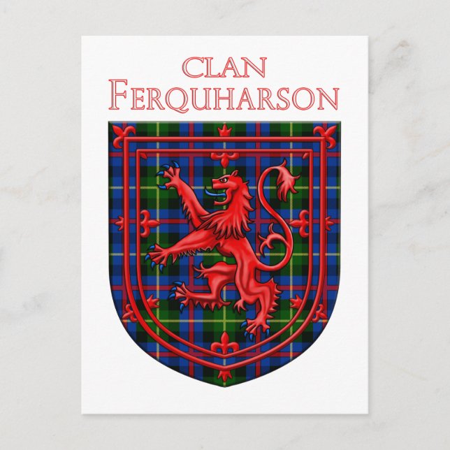 Farquharson Tartan Scottish Plaid Lion Rampant Postcard (Front)