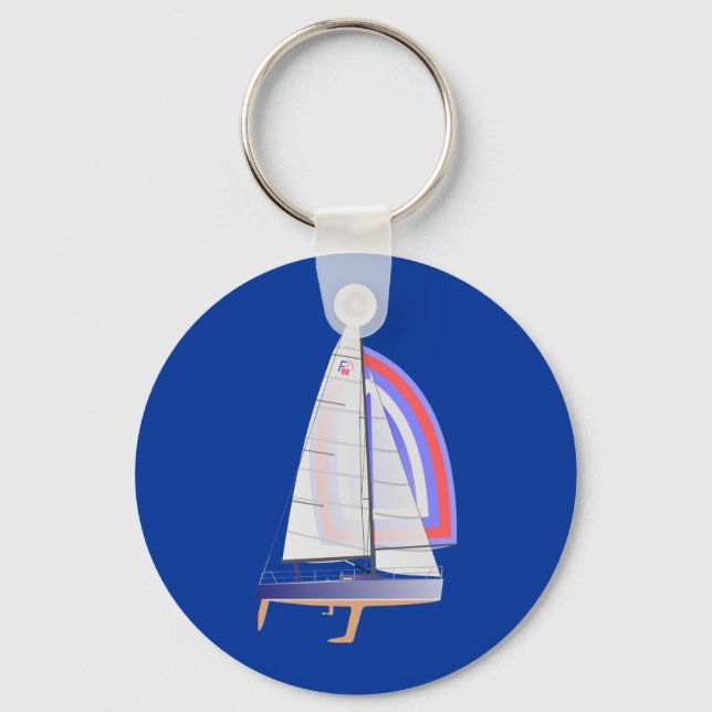 Farr 30 One Design Racing Sailboat Key Ring (Front)