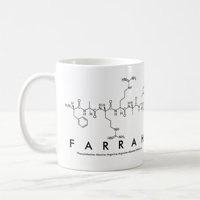 Farrah peptide name mug (Left)