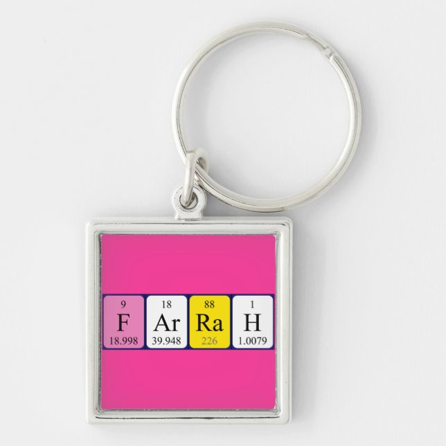 Farrah periodic table name keyring (Front)