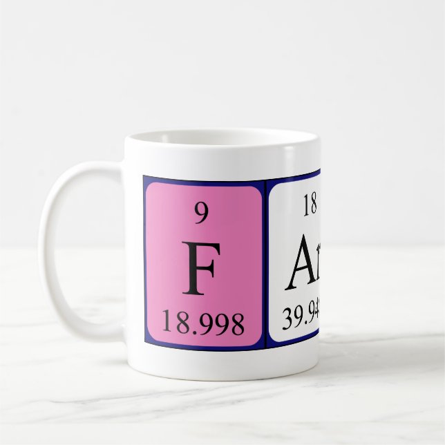 Farrah periodic table name mug (Left)