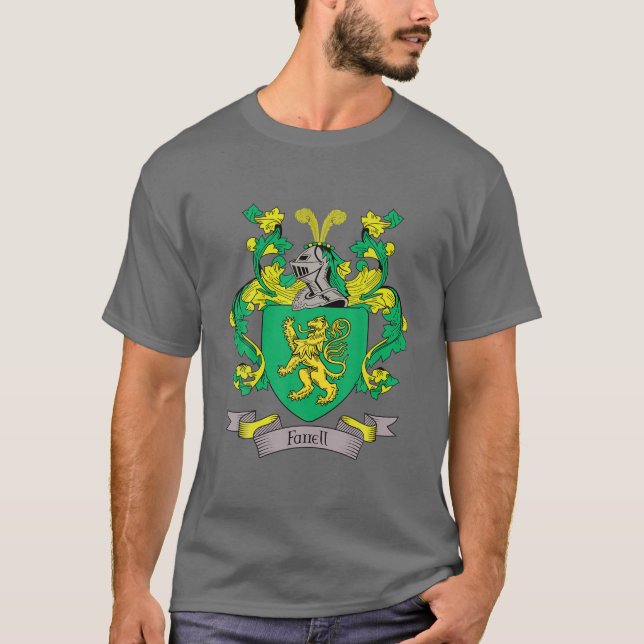 Farrell Coat Of Arms | Farrell Surname Family Cres T-Shirt (Front)