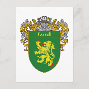 Farrell Coat of Arms (Mantled) Postcard
