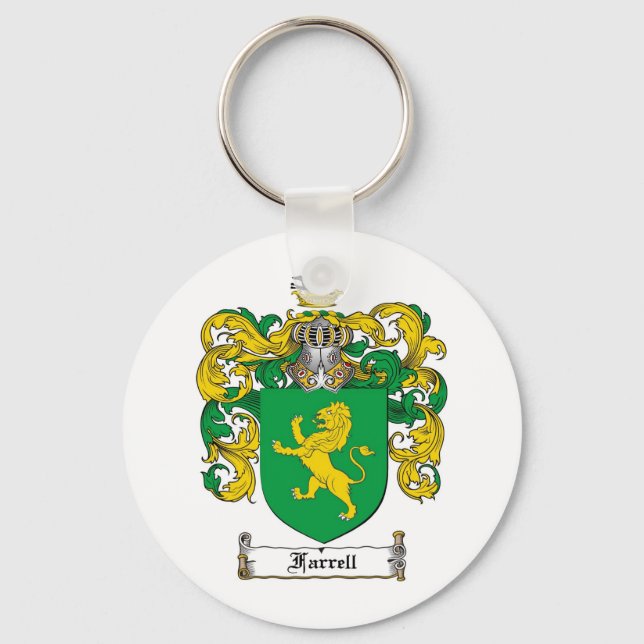 FARRELL FAMILY CREST -  FARRELL COAT OF ARMS KEY RING (Front)