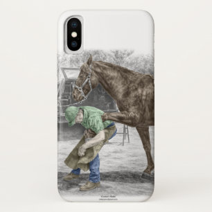 Farrier Blacksmith Shoeing Horse iPhone X Case