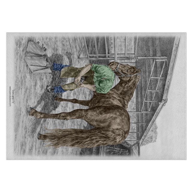 Farrier Blacksmith Shoeing Horse Cutting Board (Front)